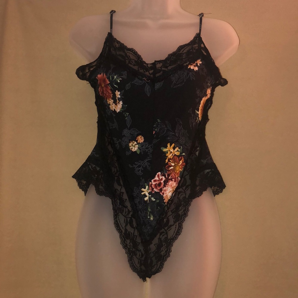 💢Black Floral Lace bodysuit lingerie⭐️